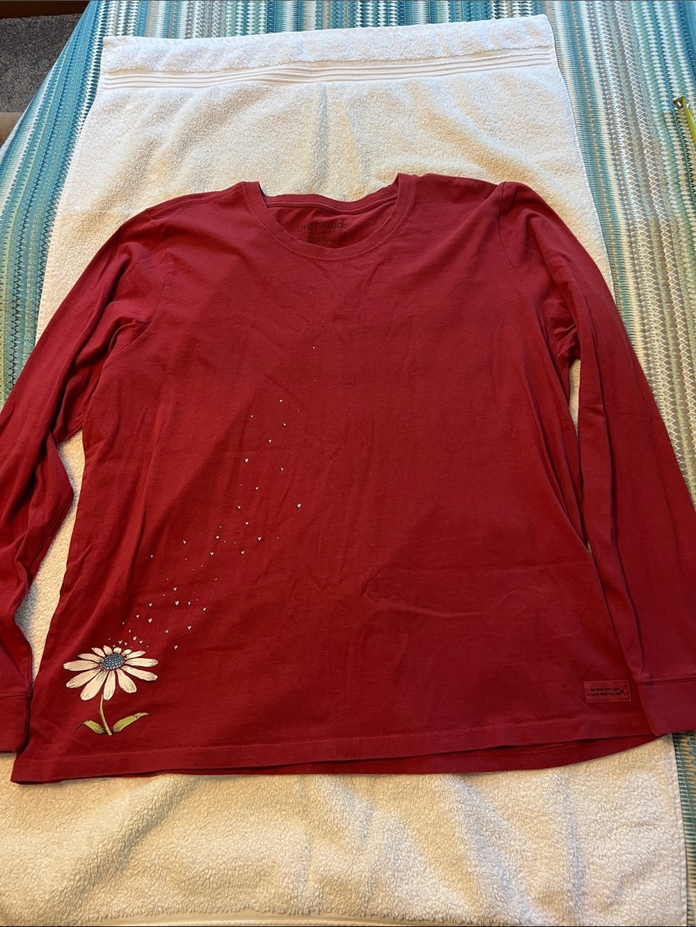 Life Is Good Red Crewneck Tee
